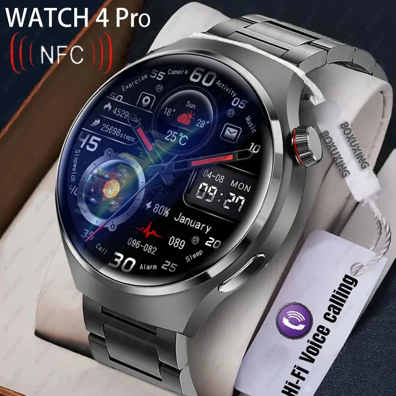 New GPS Smart Watch Men For Huawei GT4 Pro Watches 4 360*360 HD Screen Bluetooth Call NFC IP68 Waterproof Heart Rate Smartwatch