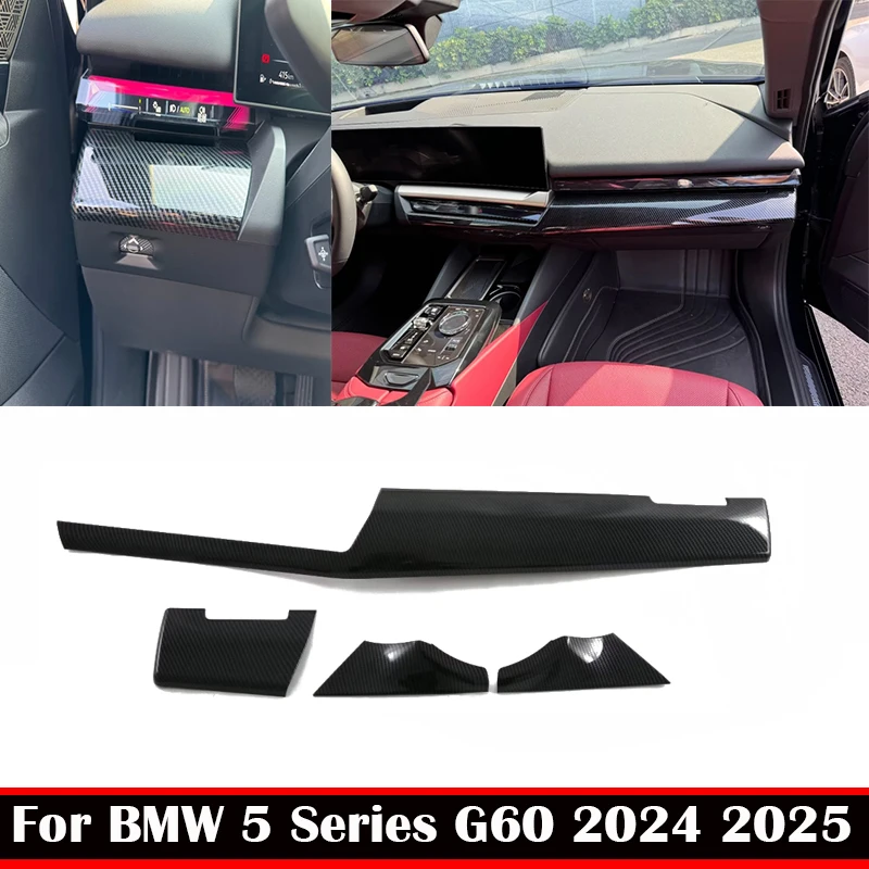 

LHD For BMW 5 Series G60 2024 2025 ABS Carbon Fiber Interior Center Console front dashboard Co-pilot Dashboard Strip Decorative