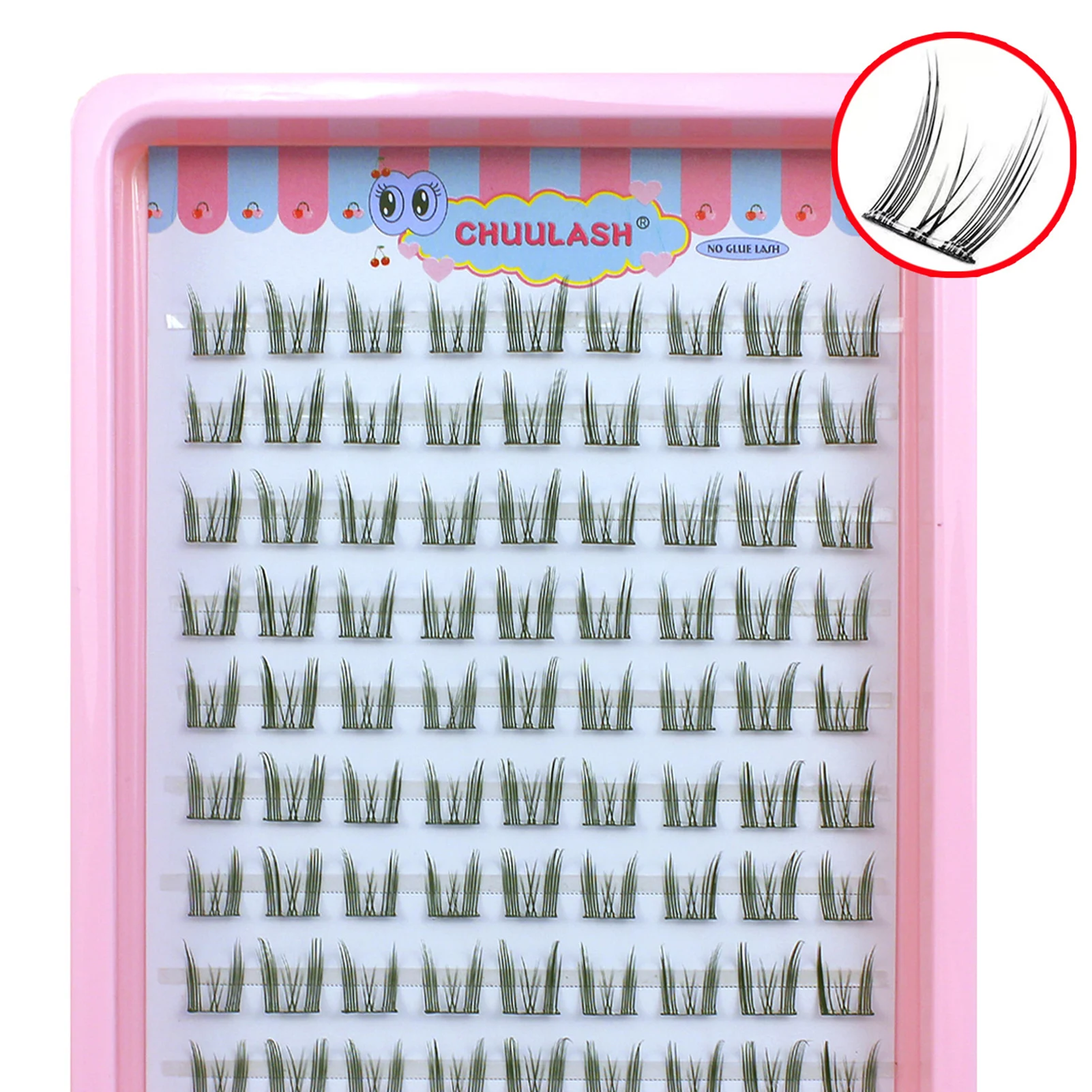 Sztuczne rzęsy Manga Cat Eye bez kleju, pojedyncze kępki rzęs, naturalne, miękkie, puszyste, 7-13mm, do codziennego użytku, do samodzielnego stylizowania, do cosplayu i makijażu.