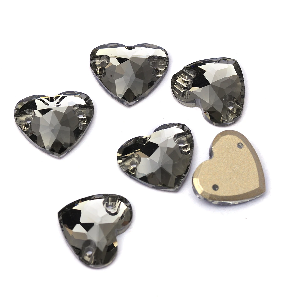 Pubrilex Black Diamond Alle Formen Aufnähbare Strasssteine Flache Kristallperlen Nähzubehör für Kleidung und Schmuckdekoration – Detail 3