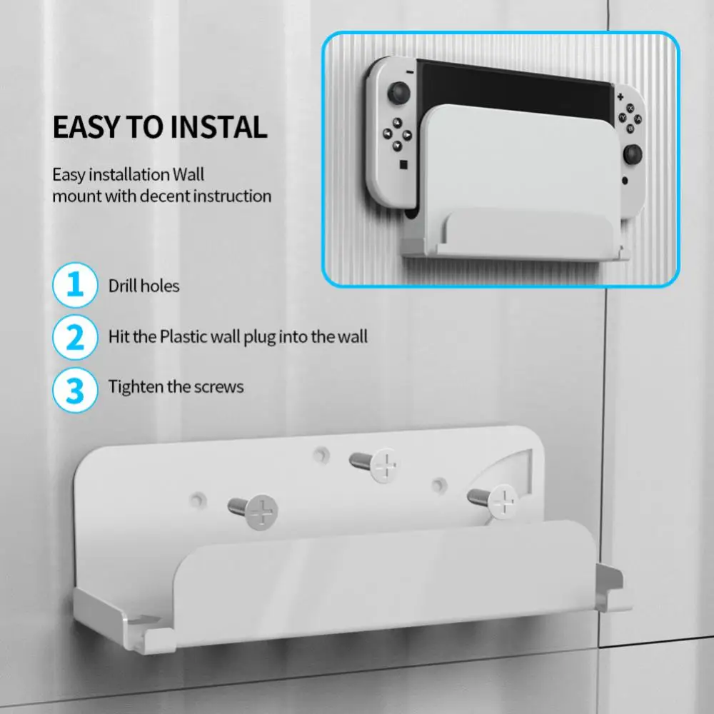 Switch Host Wall Mount Bracket TV Box Storage Rack for Switch OLED Game Console Organizers Stand Holder for Switch