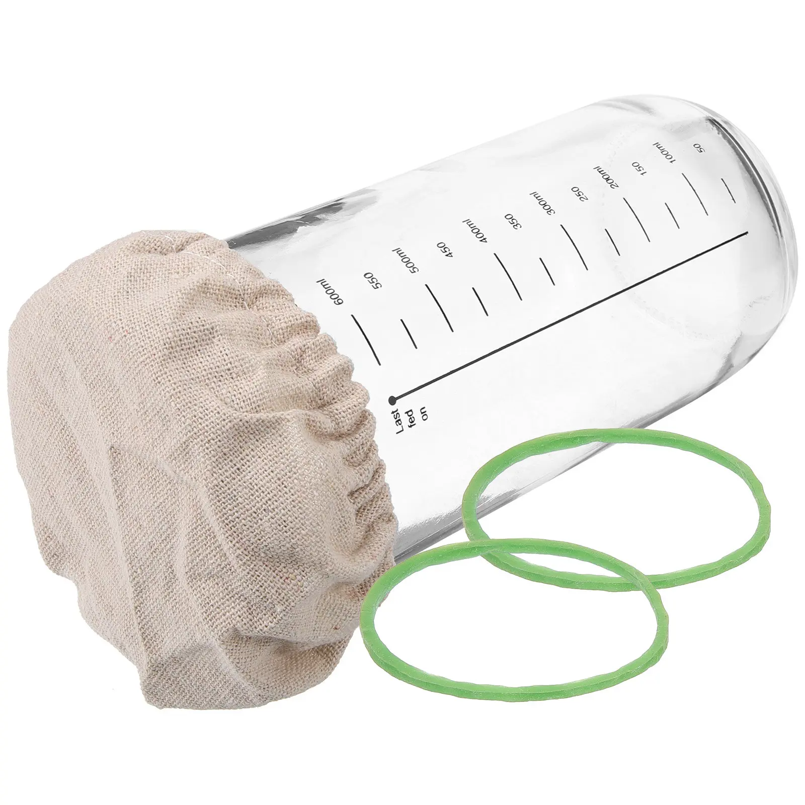 Juego de 1 recipiente de vidrio transparente para almacenamiento de masa madre y cereales, con escala de medición, ideal para hornear.