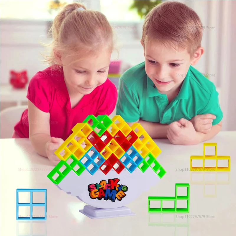 48-64PCS Toren Fun Balance Stapelen Bouwstenen Bordspel voor Kinderen Volwassenen Vrienden Team Dorm Familie spel Nacht en Feest