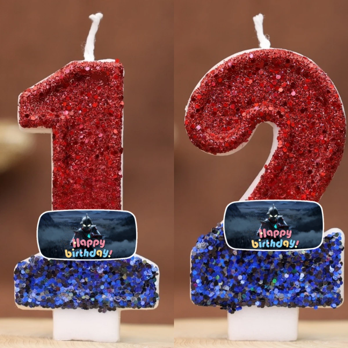 Vela Digital Gigante de Ultraman con Número del 0 al 9, Decoración para Pastel de Cumpleaños Infantil, Accesorios para Fiestas de Anime y Dibujos Animados