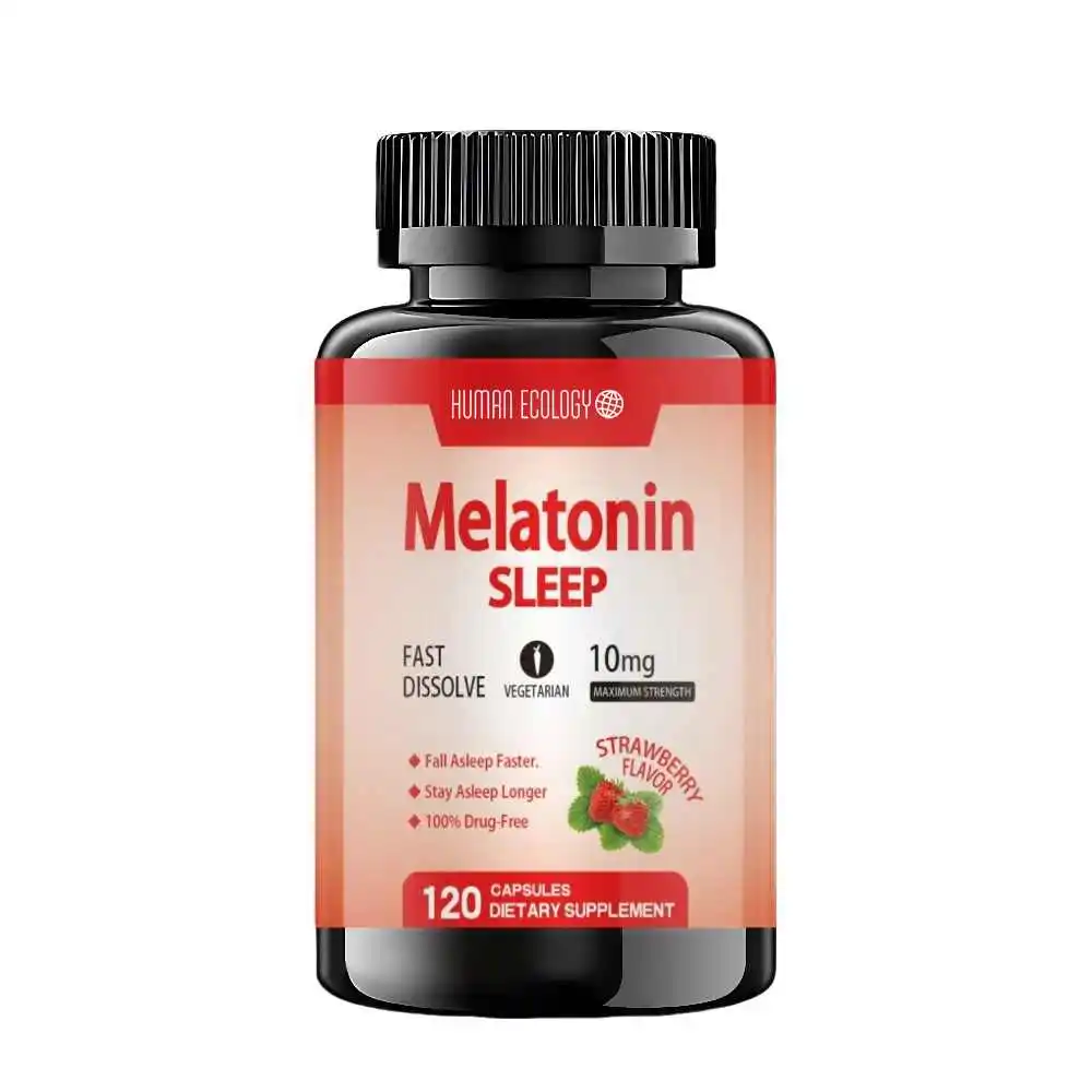 Melatonin 10mg 120 Capsules Pure 10mg Per Serving NonGMO GlutenFree