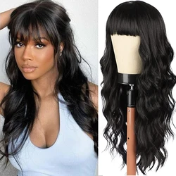 Body Wave Human Hair Wig With Bangs Human Hair Wigs Full Machine Made Wig With Bang Brazilian Virgin Remy Glueless For Women