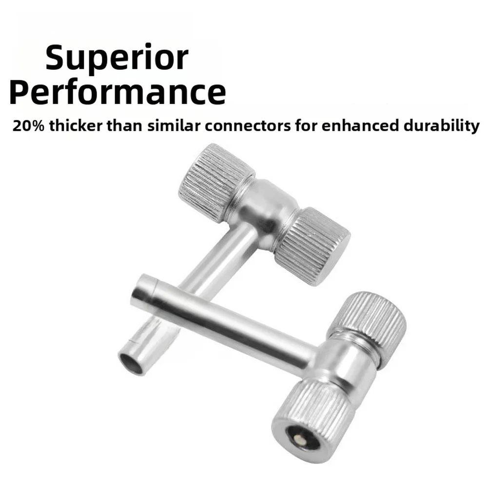 

T Type Air Pump Nozzle Dual Head for Car Motorcycle Bike Tires with Threaded Airtight Seal and Ergonomic T Shaped Handle