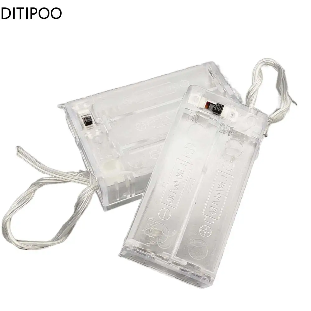 

Transparent 2AA 3AA Battery Holder Battery Storage Case with Switch Power Bank Cases Clear AA Battery Box Case