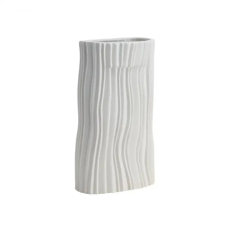 Imagem -06 - Rugas Stripe Vaso Cerâmico para Decoração de Mesa Artesanato Abstrato Vasos de Flores Arranjo Decorativo Decoração Moderna