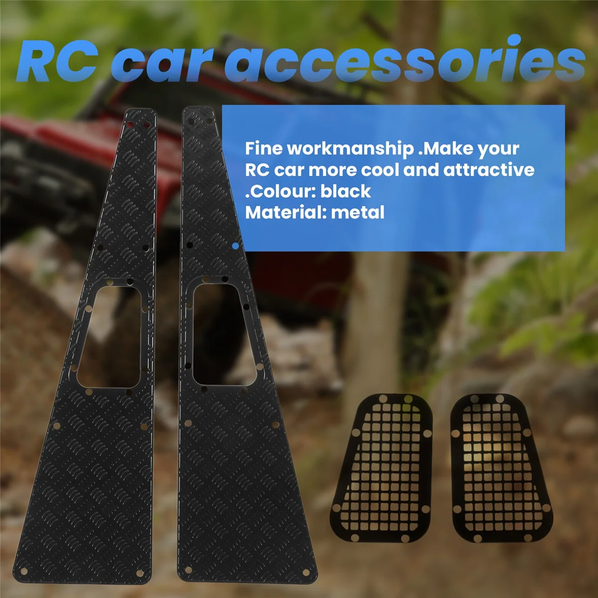 ABLJMetal Anti-Skid Plate Intake Grille for Traxxas TRX-4 TRX4 Defender 1/10 RC Crawler Upgrade Parts Accessories