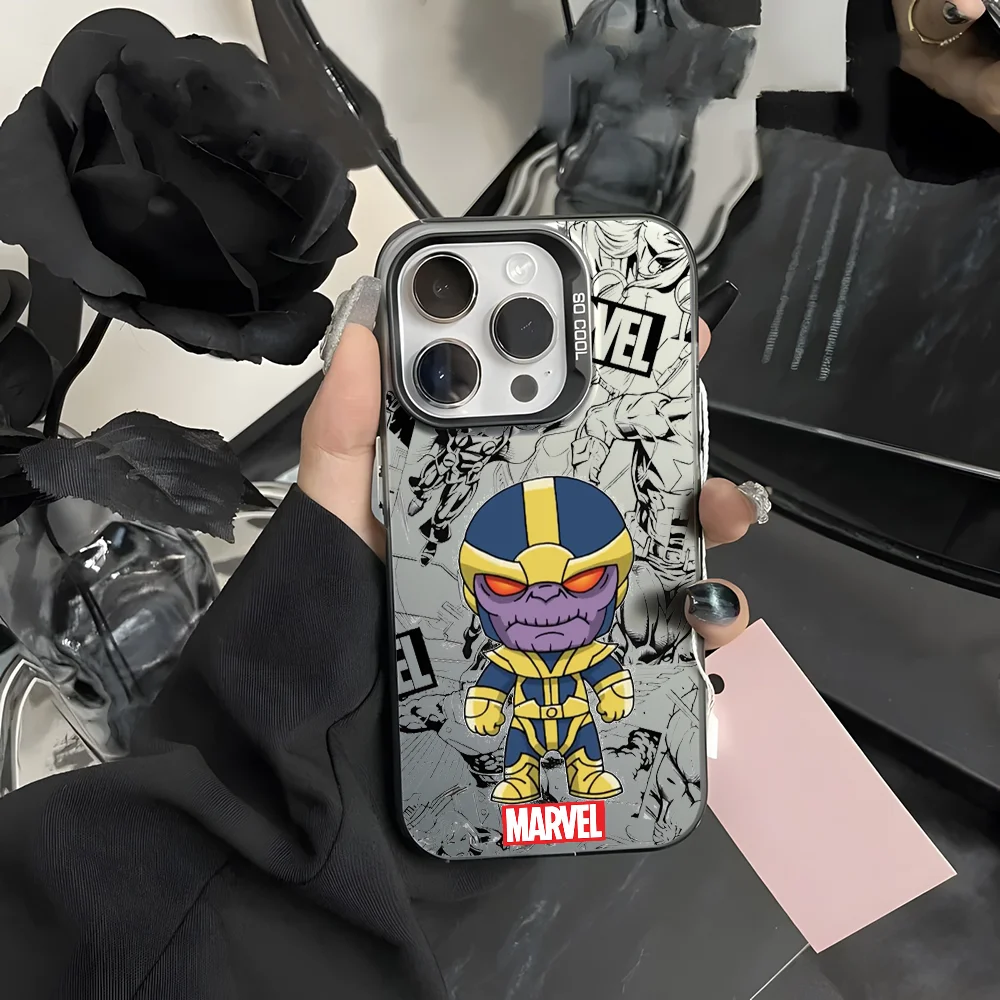 Thanos  Black Panther Phone Case For iPhone 16 15 14 13 12 11 Pro Max Grey Black Matte Ultra-thin Soft Candy Abrazine Funda