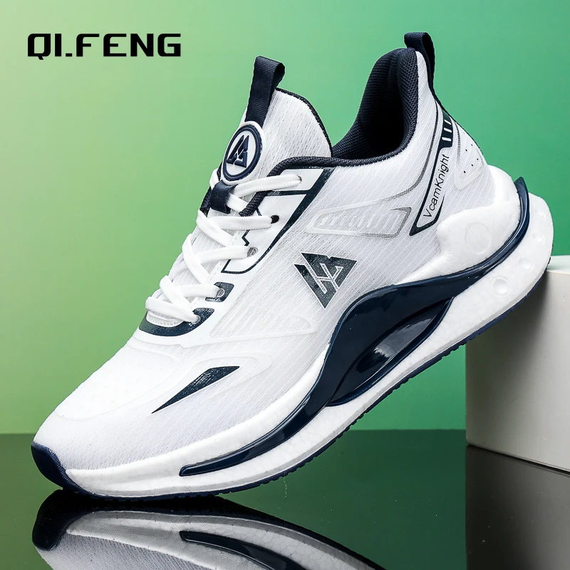 

Мужская новая спортивная обувь на весну и лето, дышащая удобная уличная обувь для бега с сетчатой подкладкой, модная нескользящая обувь больших размеров 39-46