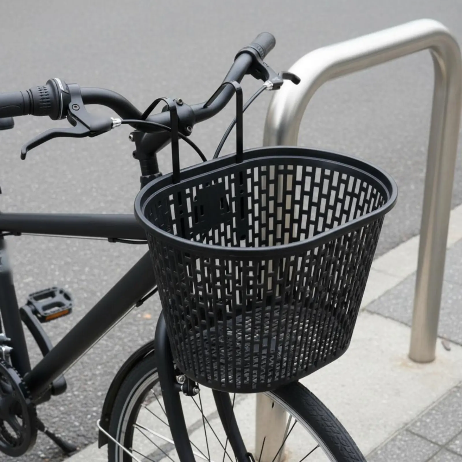 

Hanging Bike Basket Robust Duty Front Handlebar Basket Sturdy Large Capacity for Grocery Shopping, Commuting