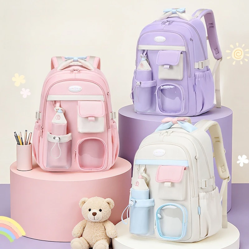 School Backpacks Kids Pupil Girls Backpack Macaron Color School Bag Kids Girls Backpacks School Backpack Children Elementary