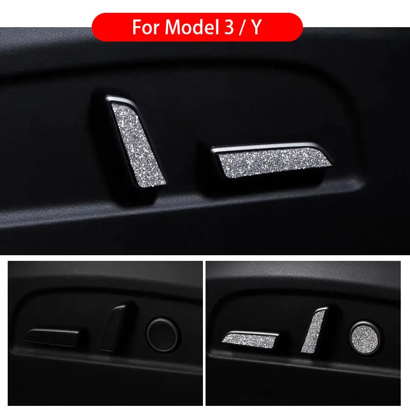 

Seat Adjustment Button Sticker Trim For Tesla Model 3 Model Y TPU Switch Knob Decoration Cover