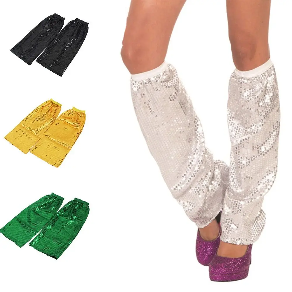 

1Pair Women's Wear Sparkling Sequins Leg Warmers Shiny Knee High Glittering Leg Socks Sexy Elastic Leg Cover Dance Parties