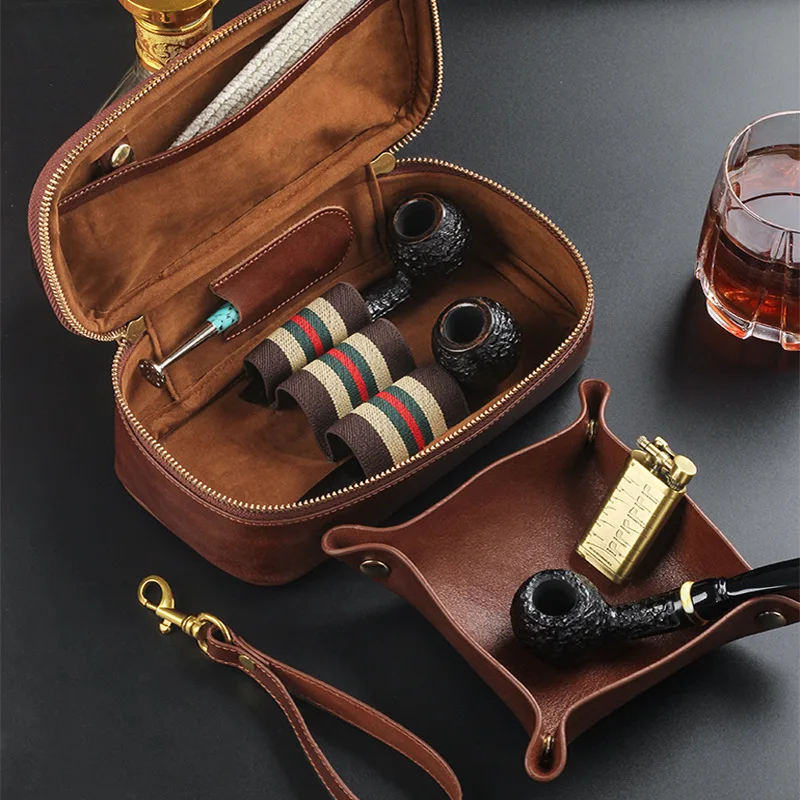 sac-de-tuyau-en-peau-de-taureau-a-3-chiffres-sac-de-boite-de-rangement-de-tuyaux-multifonctionnel-fait-a-la-main-plateau-d'herbe-de-reveil-bracelet-portable-veritable