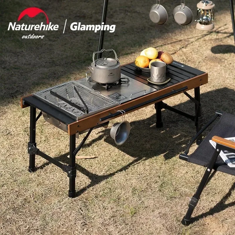 

Naturehike Detachable Camping Table Outdoor Folding Combination Table Portable Barbecue Aluminum Alloy Table Free Combination