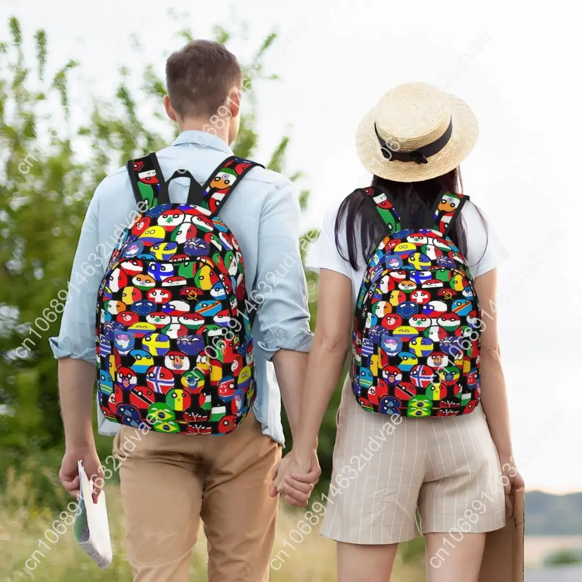 Ransel Kartun Countryball untuk Siswa SD, SMP, SMA, Perguruan Tinggi, Negara-Negara, Bumi, Tas Buku Lucu, Tas Ransel Remaja, Hadiah
