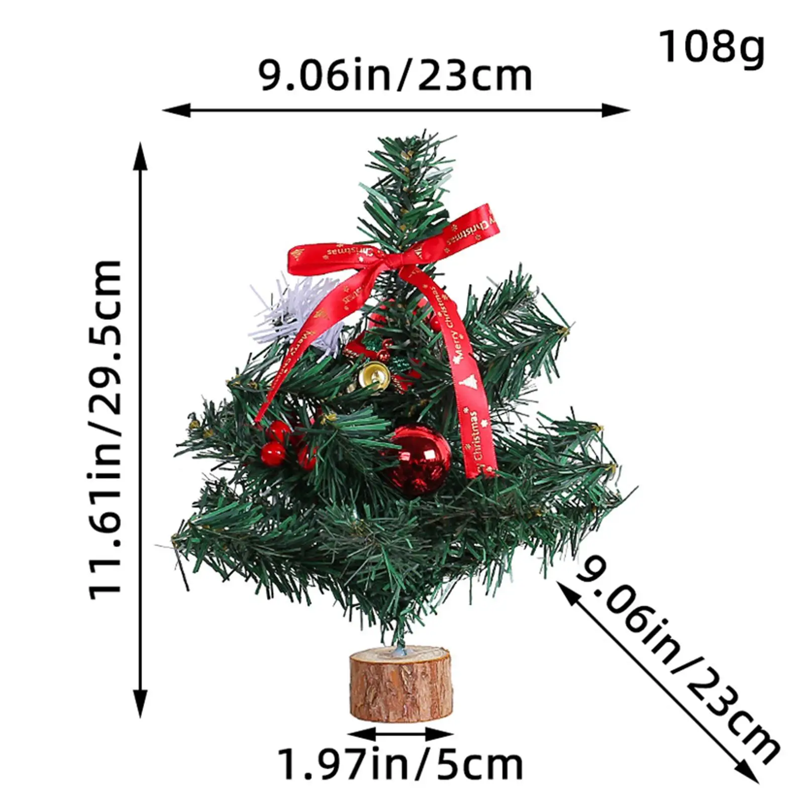 Miniárboles de Navidad de mesa, adorno navideño con base de madera, pequeño árbol de Navidad artificial para oficina, chimenea, estante