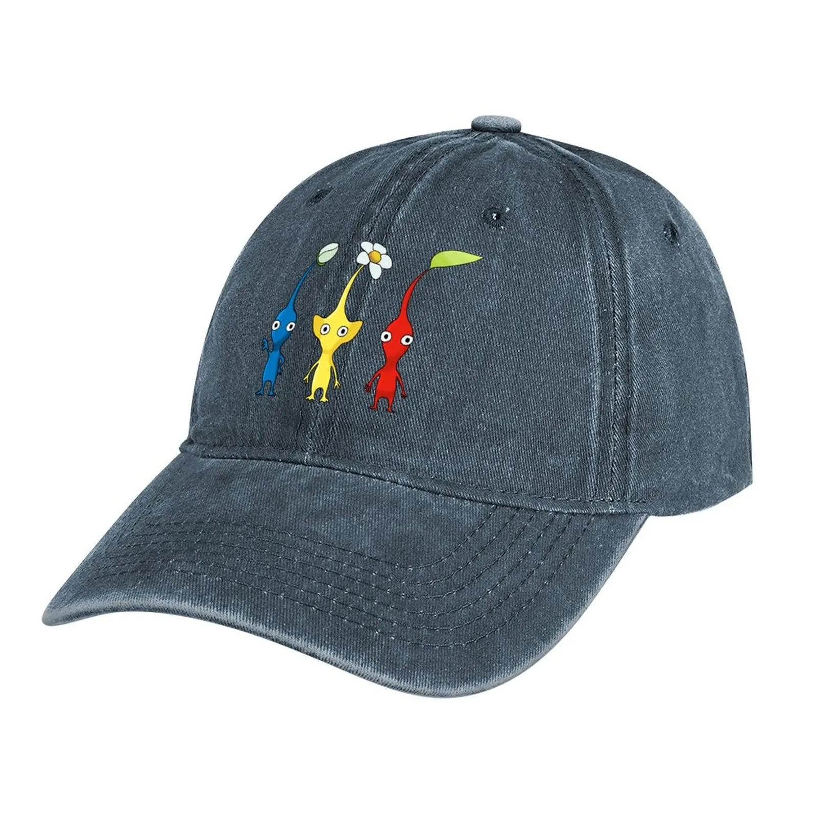 

Blue, Yellow and Red Pikmin Sticker Set Cowboy Hat Gentleman Hat Luxury Man Hat Women's Hat Men's