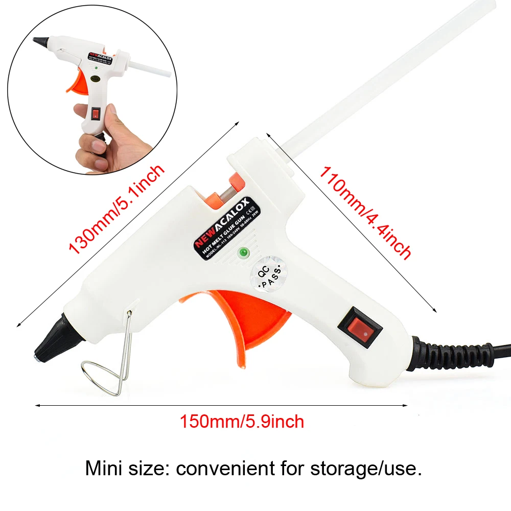 Imagem -05 - Newacalox-hot Melt Kit Mini Glue Gun 20w mm Bastões de Cola Home Faça Você Mesmo Craft Tool 20 Pcs