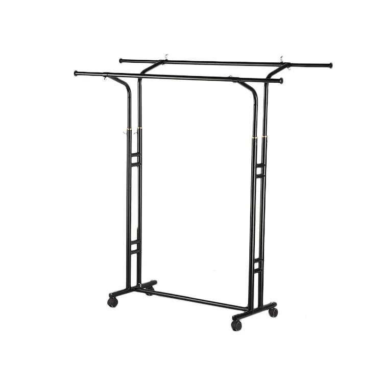 Double Arc Side Iron Parallel Bars Metal Hanging Clothes Rack