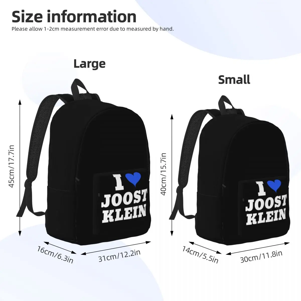 Eu amo Joost Klein Europa mochila para homens e mulheres, mochila de escola e negócios, bolsa de ombro, presente, moda