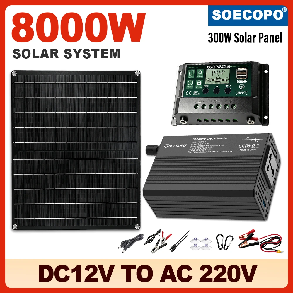 Off Grid Solar Kit - Emergency Use 8000W Peak Solar System