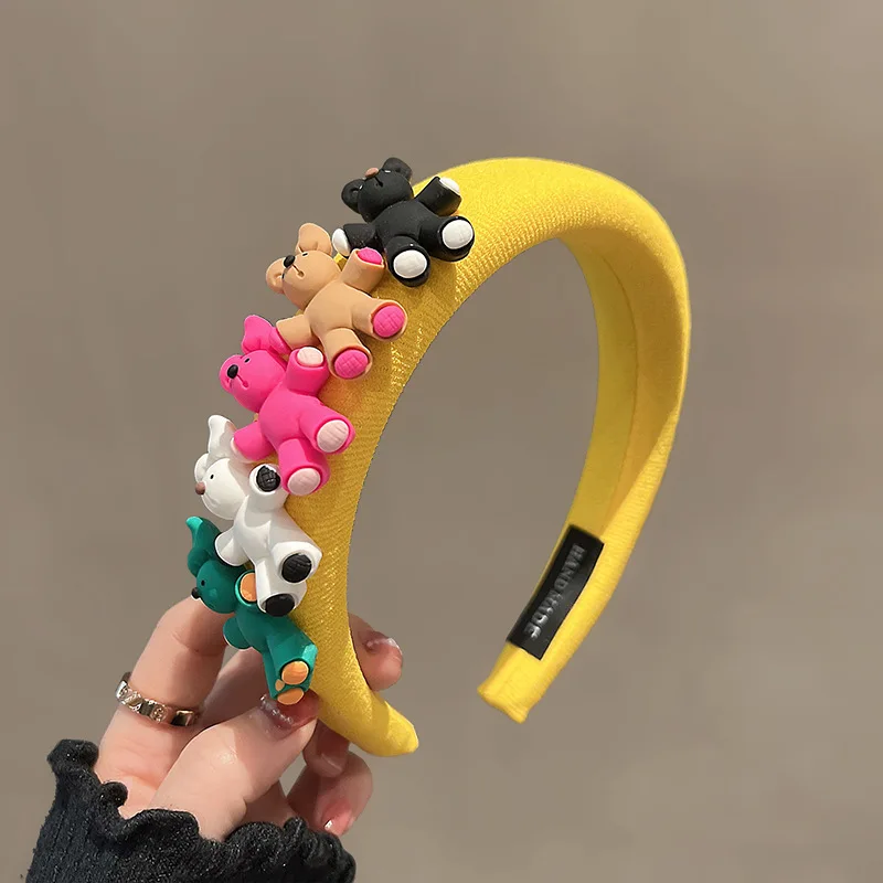 Colorful Cartoon Party Bear Hair Bands Head Hoops Cute Animal Family Children\'s Toy Gifts Animals Hair Accessories Girl Headwear