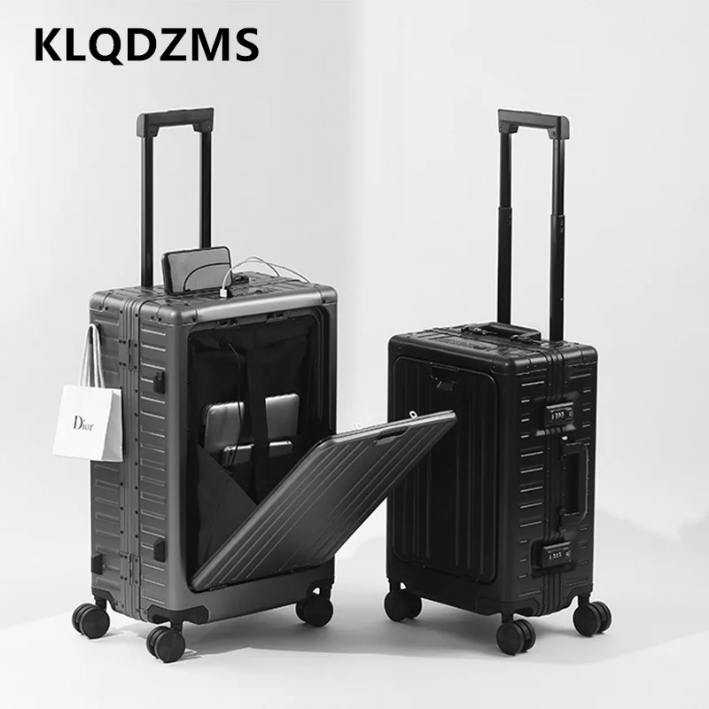 KLQDZMS Luggage Travel Bag Full Aluminum Magnesium Alloy Boarding Box Men's Business Trolley Case 20