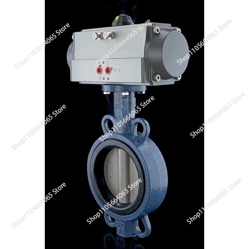 Pneumatic Wafer Butterfly Valve Wafer Valve Stainless Steel Valve Plate AT Actuator DN 50 65 80 100 150