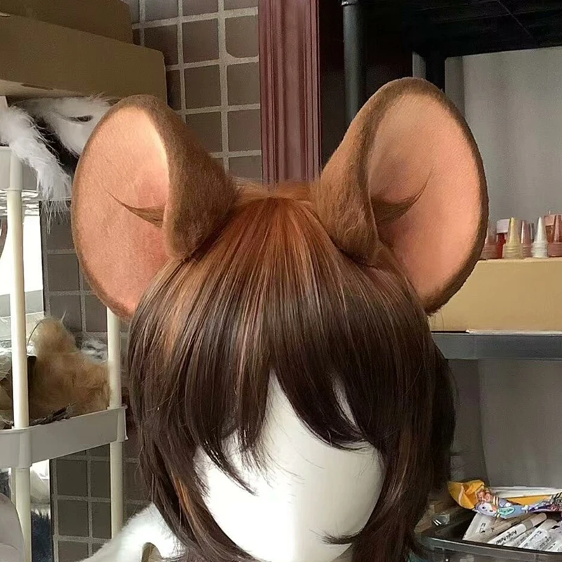 Handmade Simulation Beast Animal Mouse Ear Hair Hoop Headwear For Lolita Halloween Christmas Anime Cosplay Prop