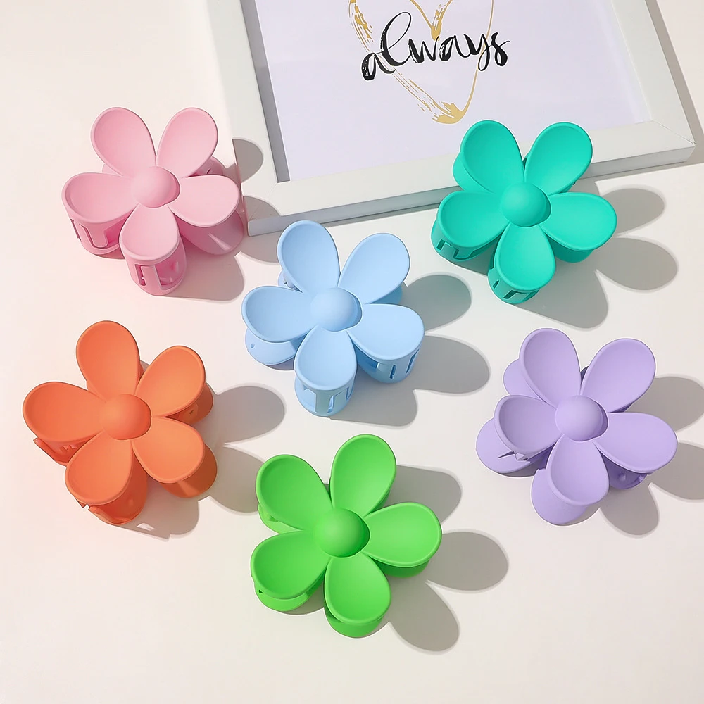 Grands pinces à cheveux à fleurs pour femmes, pinces à cheveux à la mode pour filles, épingles à cheveux mates, couvre-chef doux, Barrette, accessoires pour cheveux