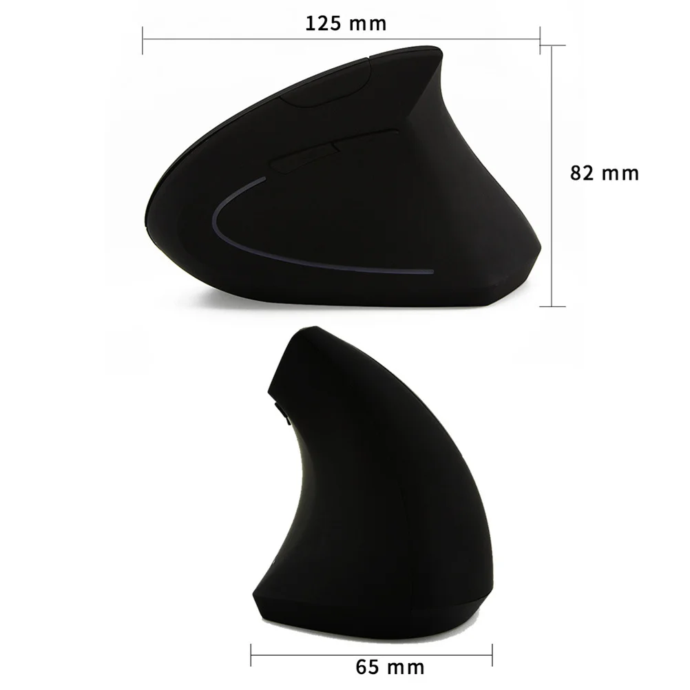 

2.4ghz Wireless Optical Mouse Ergonomic Vertical Design 6 Buttons Adjustable Dpi 10m Range for Pc Laptop Black