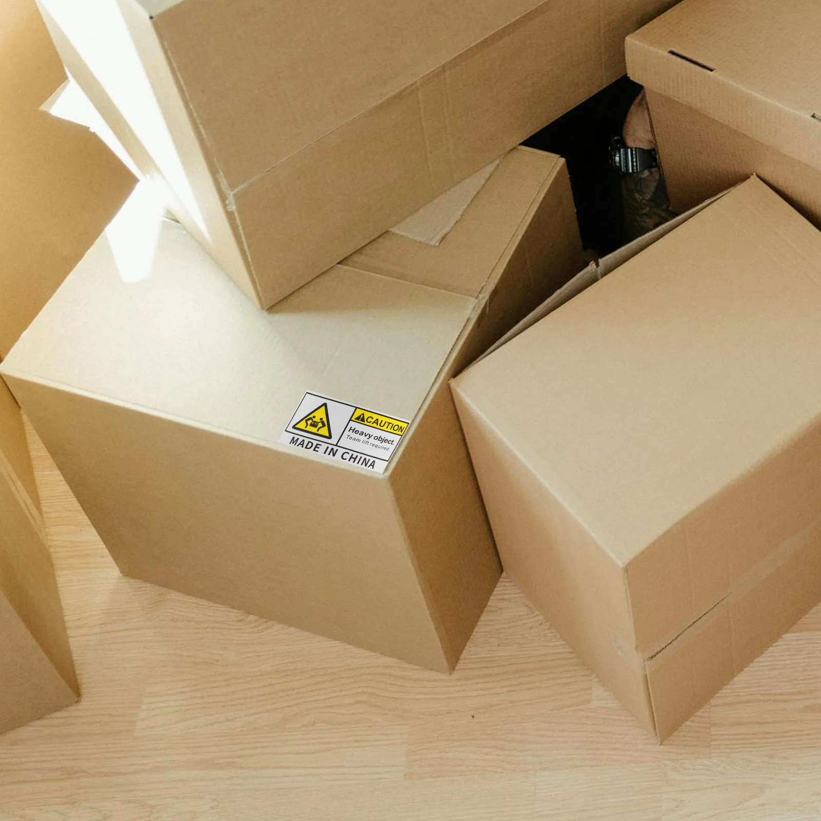 

500 Sheet Heavy Object Warning Labels Team Lift Required Caution Stickers Warehouse Shipping Moving Self Adhesive