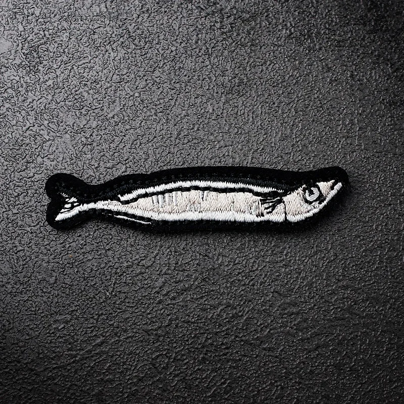 Fish Size:1.4x6.6cm Patch for Clothing Iron on Embroidered Sewing Applique Cute Fabric Badge DIY Apparel Accessories