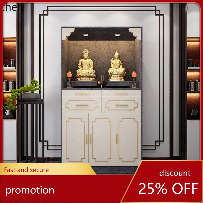 HT new Chinese vertical cabinet Buddhist table incense case household God of Wealth cabinet
