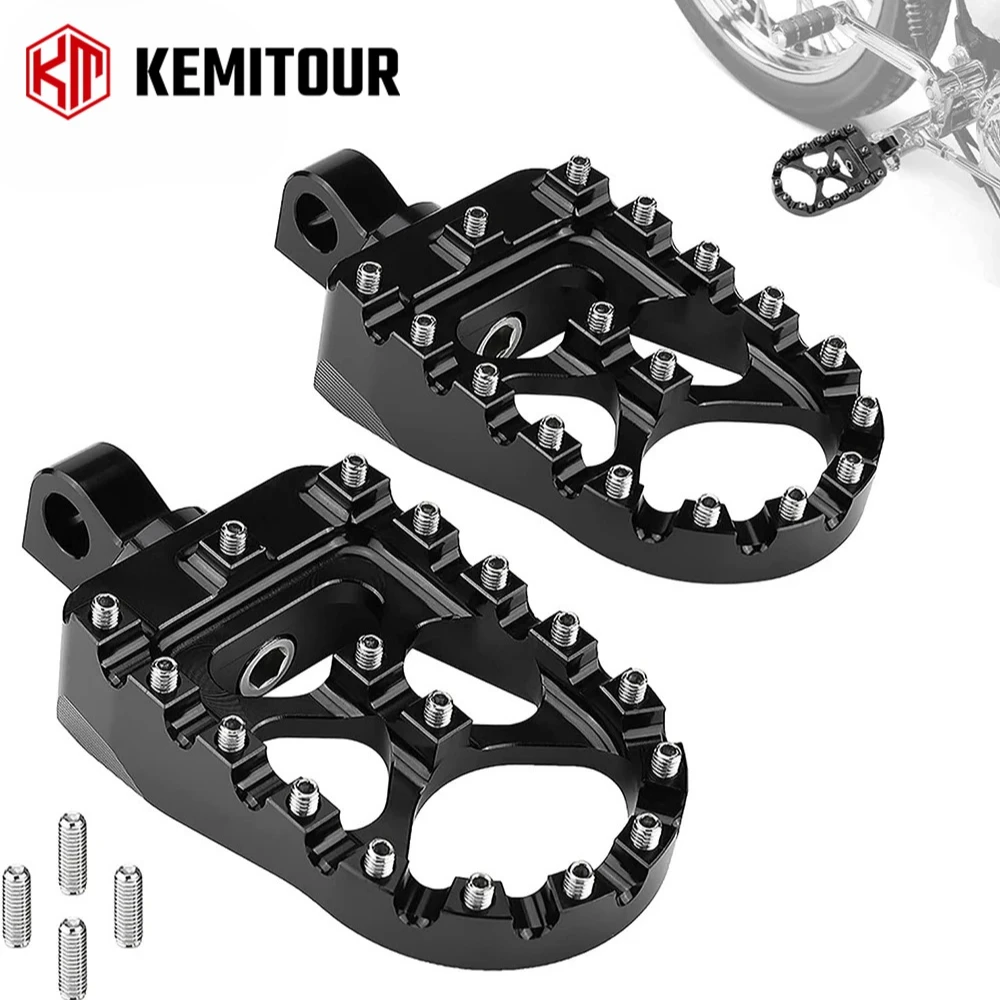 Motorrad-Fußrasten CNC Wide Fat 360 °   Drehbare, verstellbare Fußstützen für Sportster Iron 883 Softail Dyna Street Glide Chopper