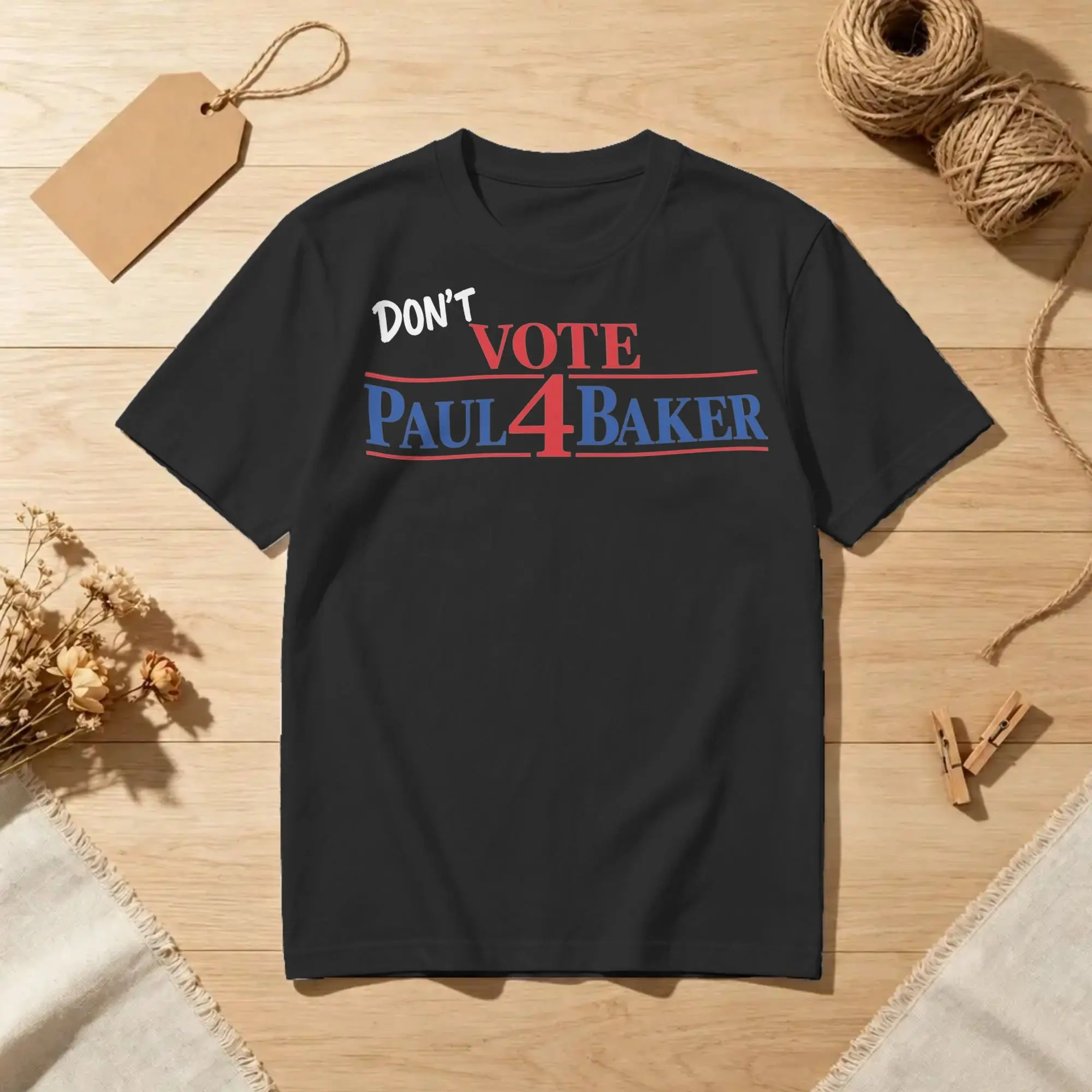 Aesthetic Funny Baker, Don't Vote Paul 4 Baker T-Shirt Men's Crewneck Short Sleeve Tops Shirts  Cotton Summer Top Tee