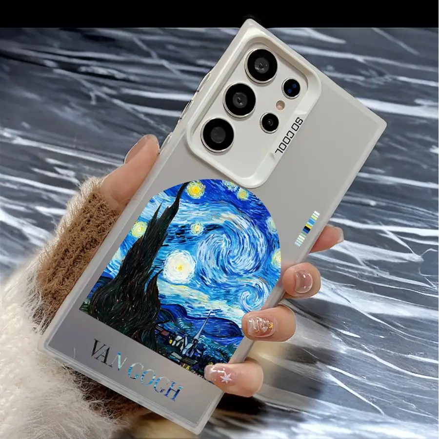 ゴッホ油絵電話ケース三星銀河 S23 S24 S25 ウルトラ S20 S22 S23 FE 注 20 ウルトラ S21 プラス S20 S24FE ソフト