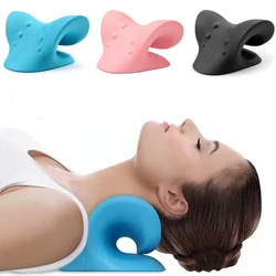 Cervical spine Massage pillow U shaped pillow Gravity shiatsu Cervical Massage pilow Neck and Shoulder Massage Blue Black