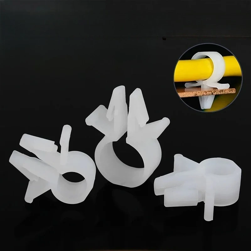 OCC-5S/6S/8S White Nylon PC Board Fixed Cable Clamp Column Cable Tie Holder Round Cable Wire Harness Clip