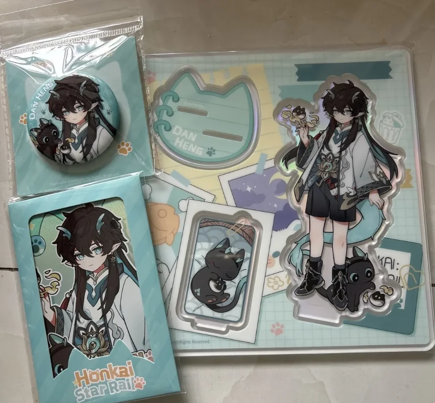 

Honkai: Star Rail Dan Heng аниме косплей лазерная карта значок булавки брошь акриловая настольная подставка фигурка 3 шт./компл. подарки на Хэллоуин