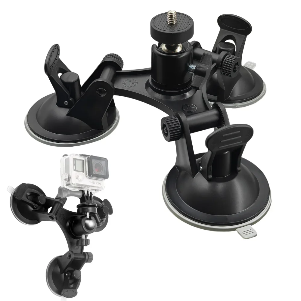 

Tri-angle Car Suction Cup Glass Holder Tripod Mount for Insta360 X5 X4 X3 Dji Action 5 Pro 4 3 Hero 12 11 10 Camera Accessories