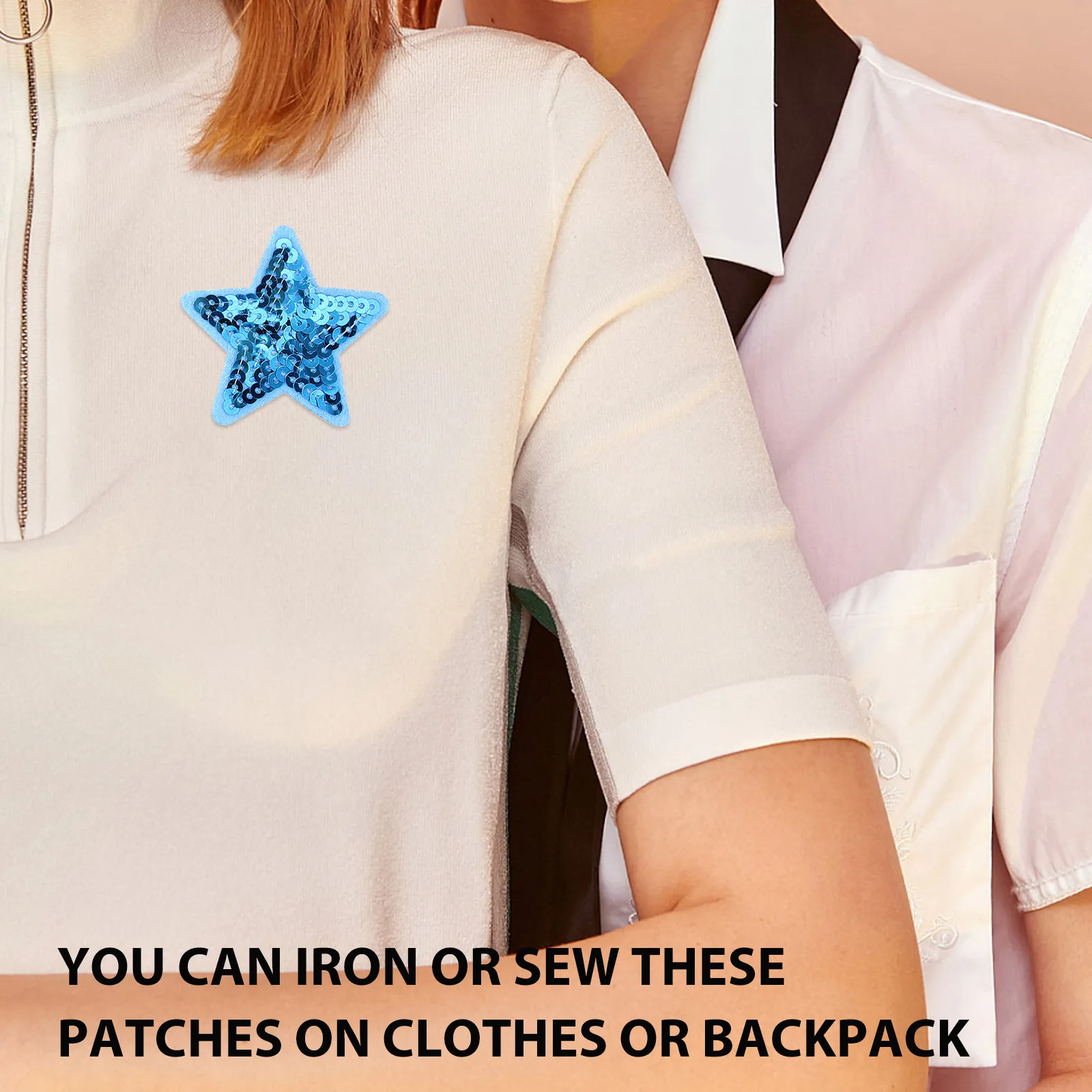9Pcs Supple Comfortable Star Patches Self-Adhesive Applique Patches for Clothing Repair Decorative Craft Home Tailor Use