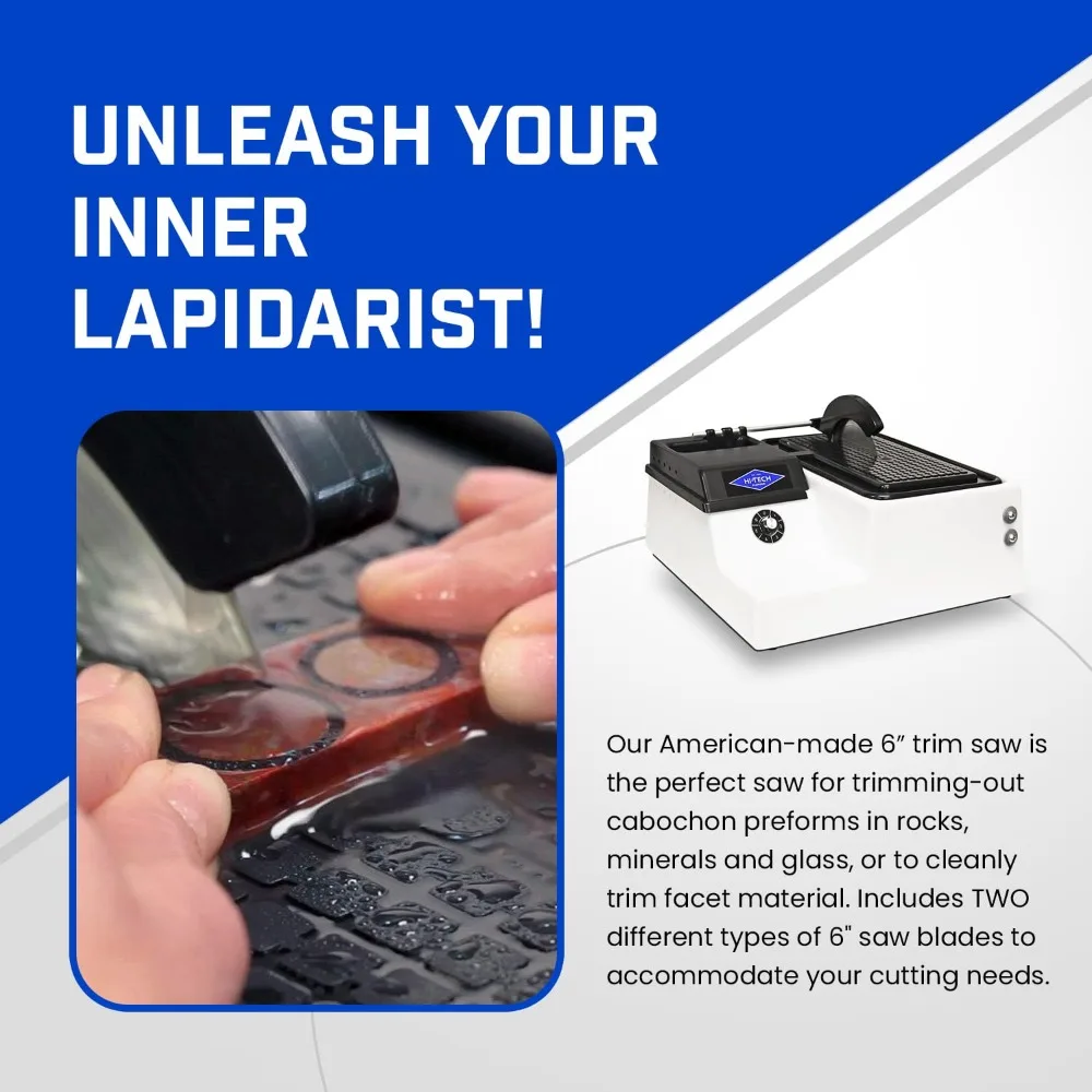 Sega lapidaria per taglio di roccia, pietra e vetro - Attrezzatura da 6 pollici per tagliare, rifinire e segare pietre e vetro