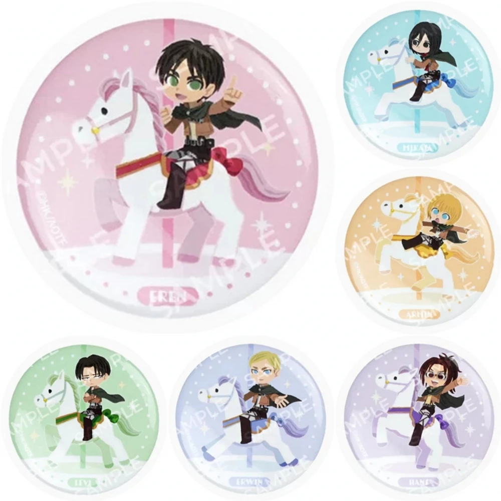58mm Anime ‌Shingeki Attack on Titan‌ Kyojin Eren Yeager Cosplay COSTUME Badge Pin SPTE Tinplate Brooch﻿ Prop Xmas GiFT
