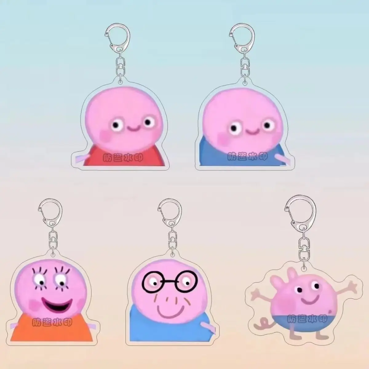 Peppa Pig Schlüsselanhänger Cartoon Niedliche Animation Figuren Acryl Rucksackanhänger Zubehör