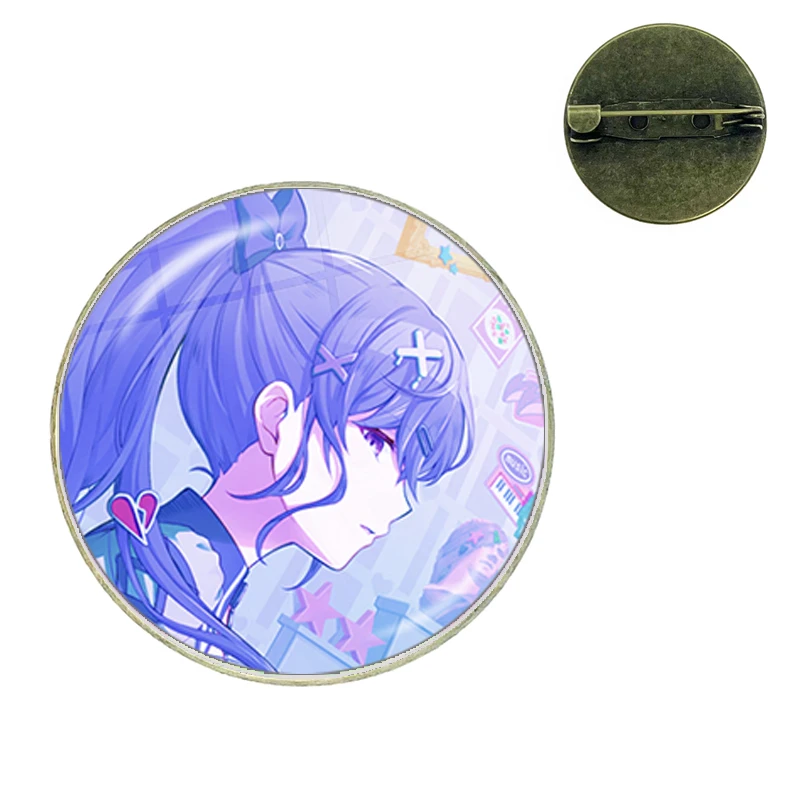 Project SEKAI Anime Asahina Mafuyu 25 Nightcord Metal Glass Dome Badge Brooch Pins For Clothes Hat Accessories